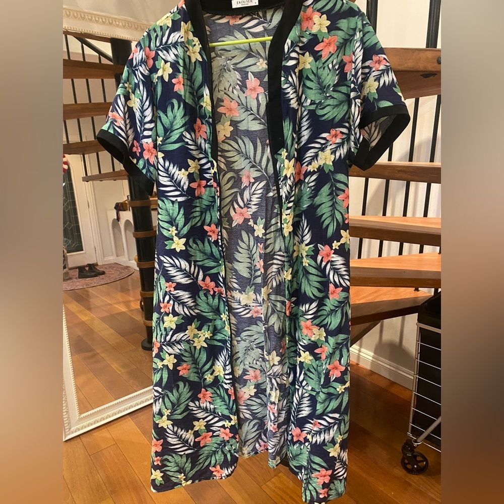 Floral Kimono Cardigan Robe - Picture 1 of 3